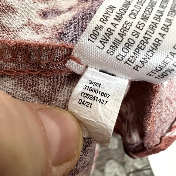 KNOX ROSE Women's Open Front Kimono Top Mauve Pink Diamond Print Med Large - Picture 8 of 12